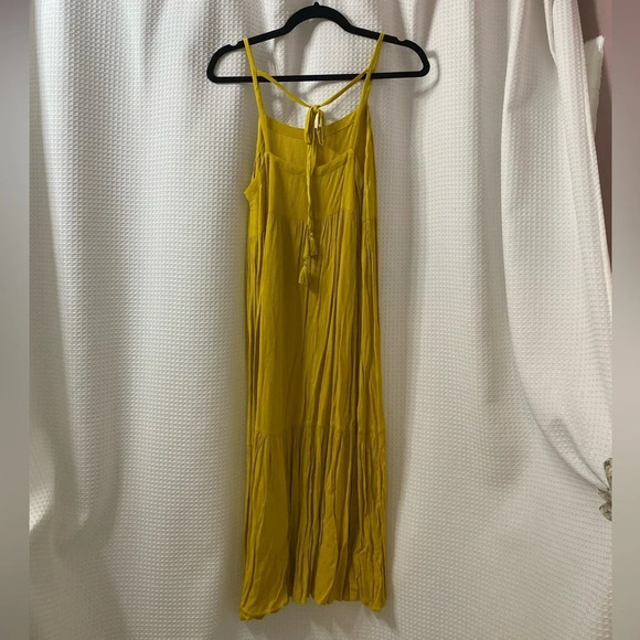 NWT LOFT Beach Tie Back Tiered Midi Dress - Picture 5 of 8